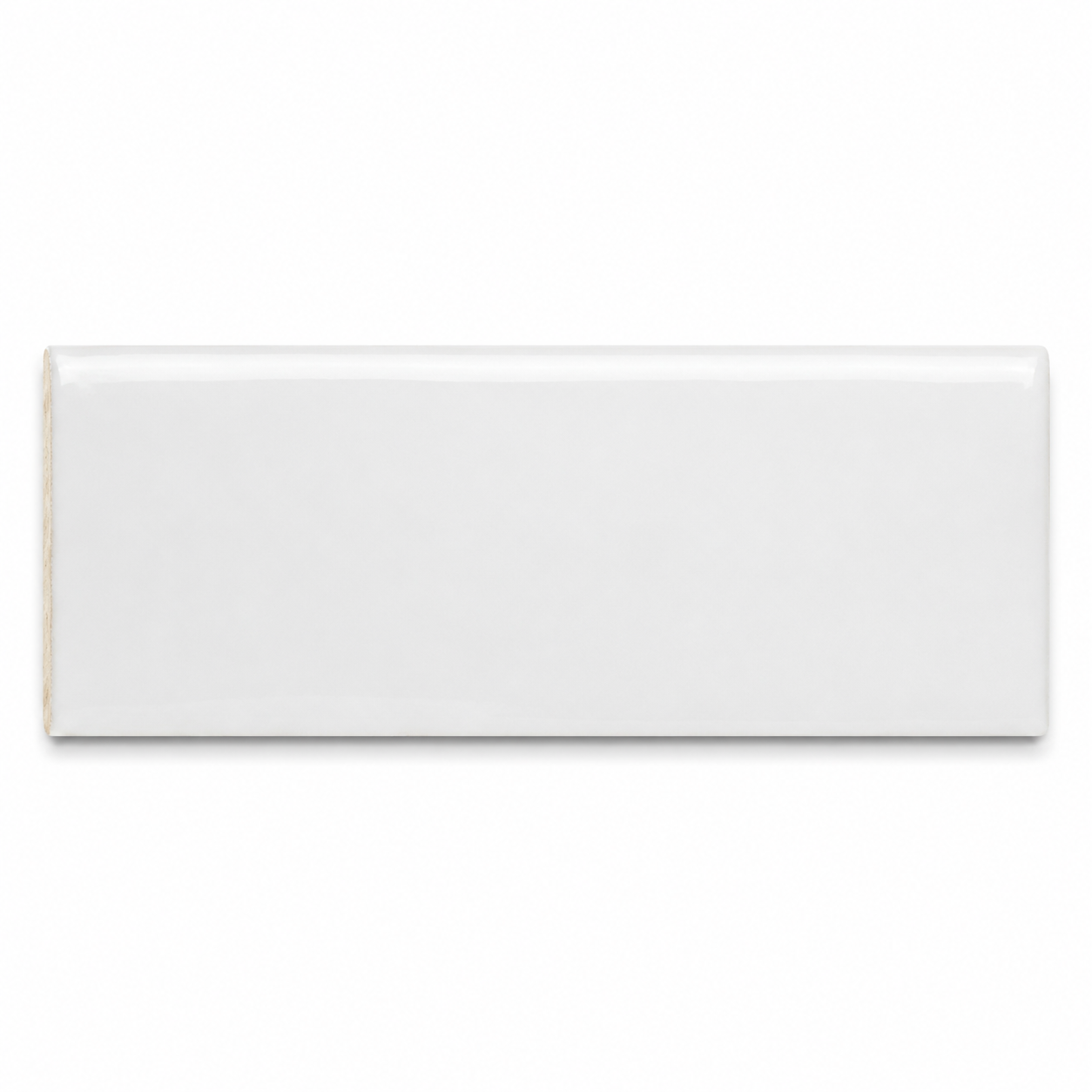 2x8 Palette White Ice Glossy Solid Color Ceramic Bullnose Tile - American Tile Depot