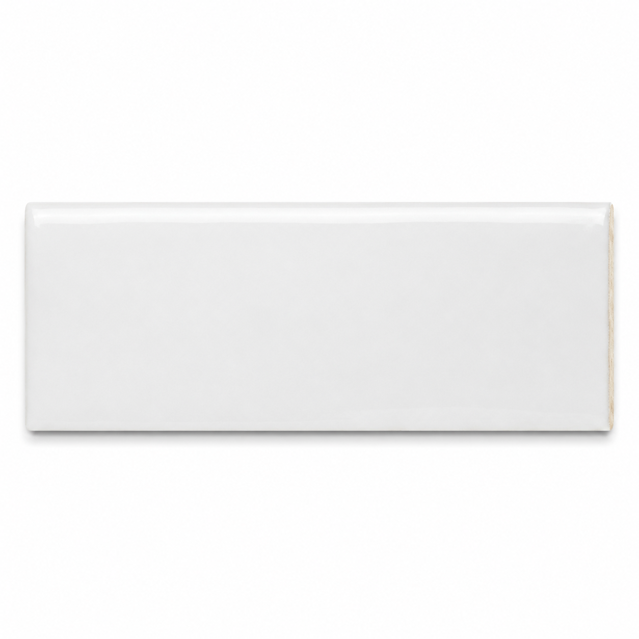 2x8 Palette White Ice Glossy Solid Color Ceramic Bullnose Tile - American Tile Depot