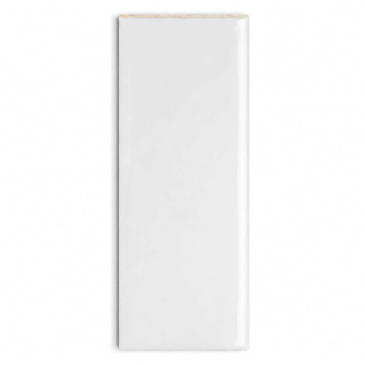 2x8 Palette White Ice Glossy Solid Color Ceramic Bullnose Tile - American Tile Depot