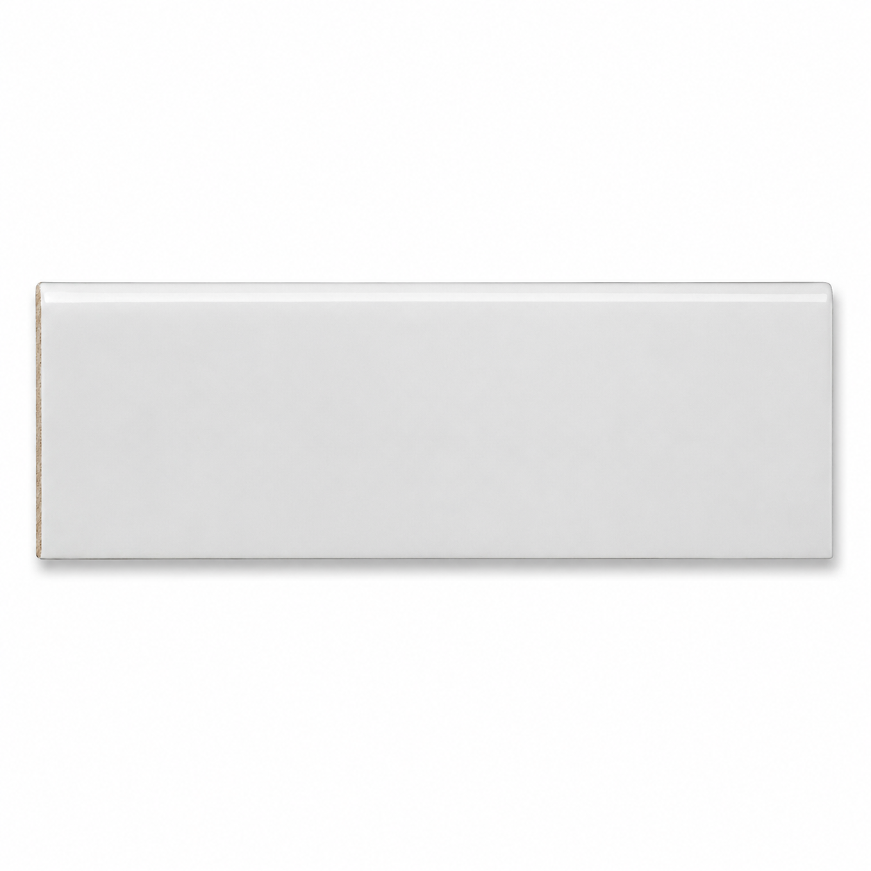 6x18 Palette White Ice Glossy Solid Color Ceramic Bullnose Tile - American Tile Depot