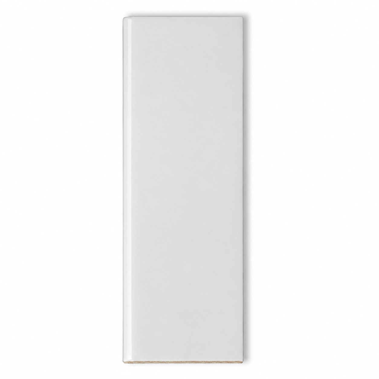 6x18 Palette White Ice Glossy Solid Color Ceramic Bullnose Tile - American Tile Depot