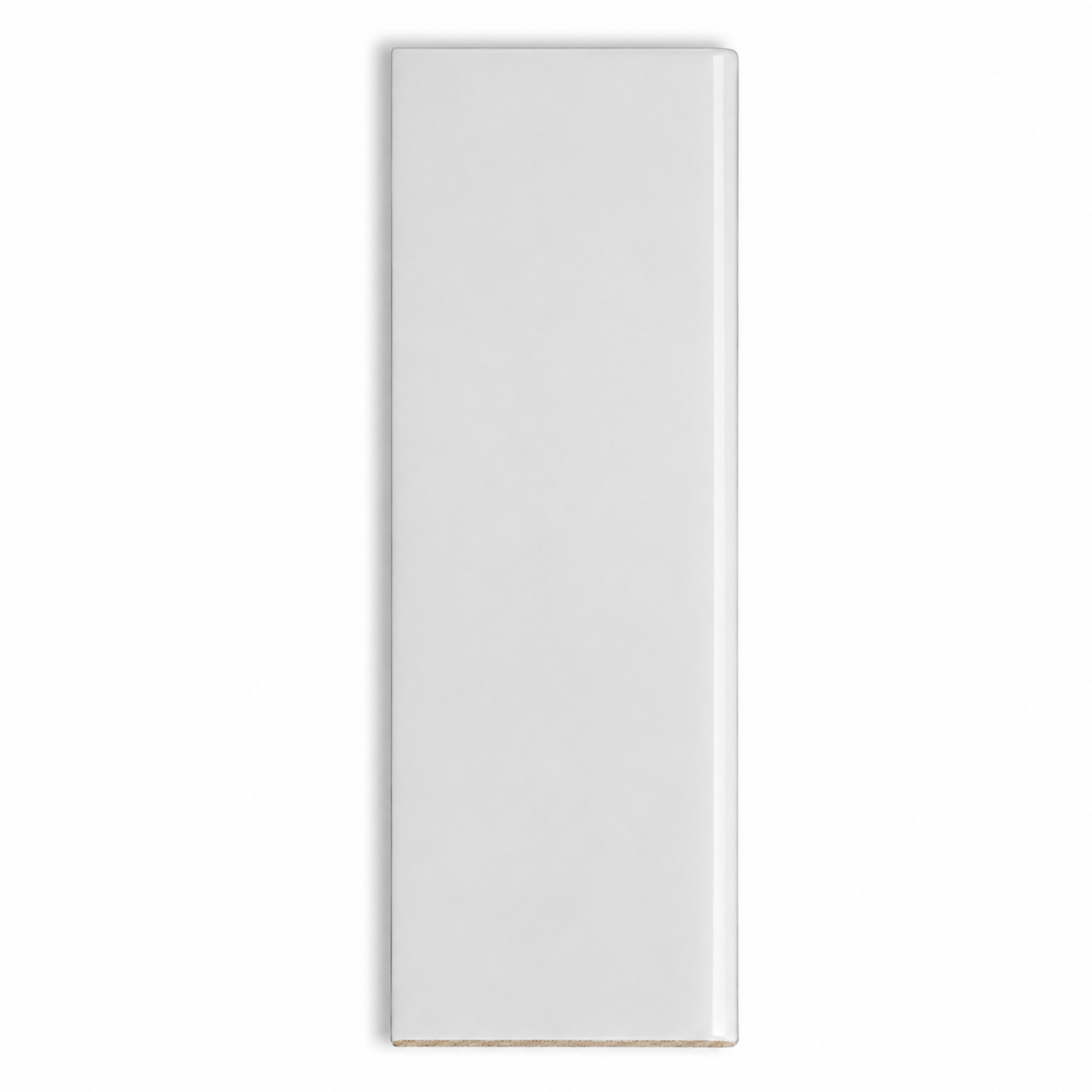 6x18 Palette White Ice Glossy Solid Color Ceramic Bullnose Tile - American Tile Depot