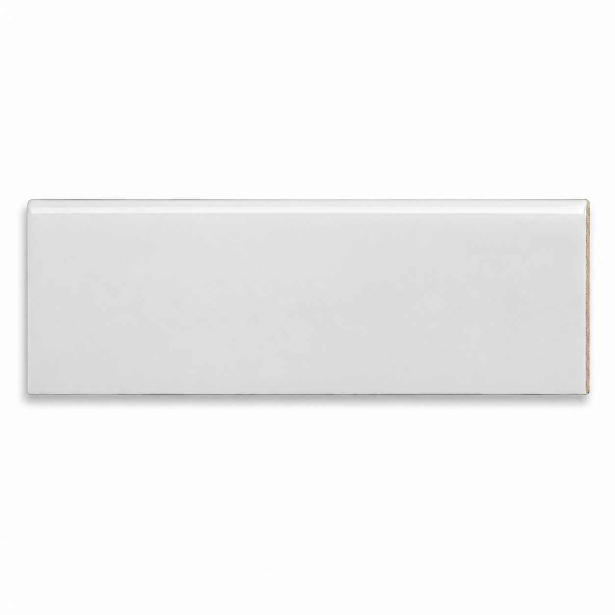 6x18 Palette White Ice Glossy Solid Color Ceramic Bullnose Tile - American Tile Depot