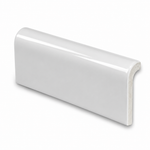 2x6 Palette White Ice Glossy Solid Color Ceramic Radius Cap - American Tile Depot