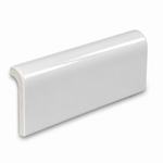 2x6 Palette White Ice Glossy Solid Color Ceramic Radius Cap - American Tile Depot