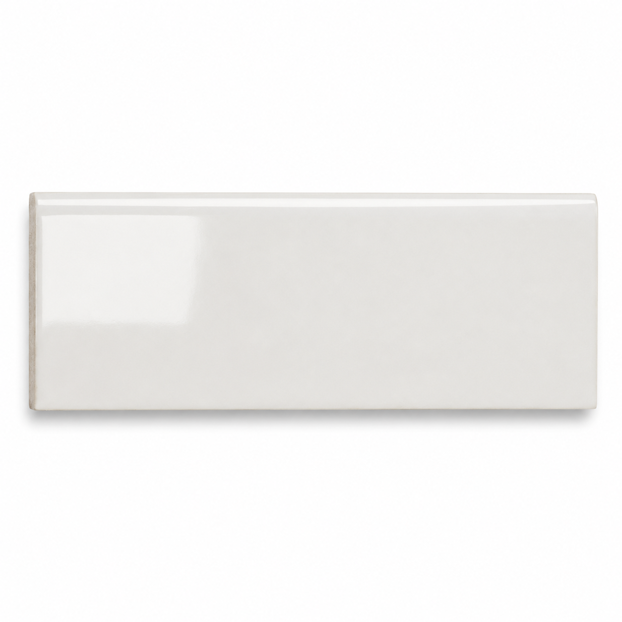 3x9.5 Palette White Ice Glossy Solid Color Ceramic Bullnose Tile - American Tile Depot