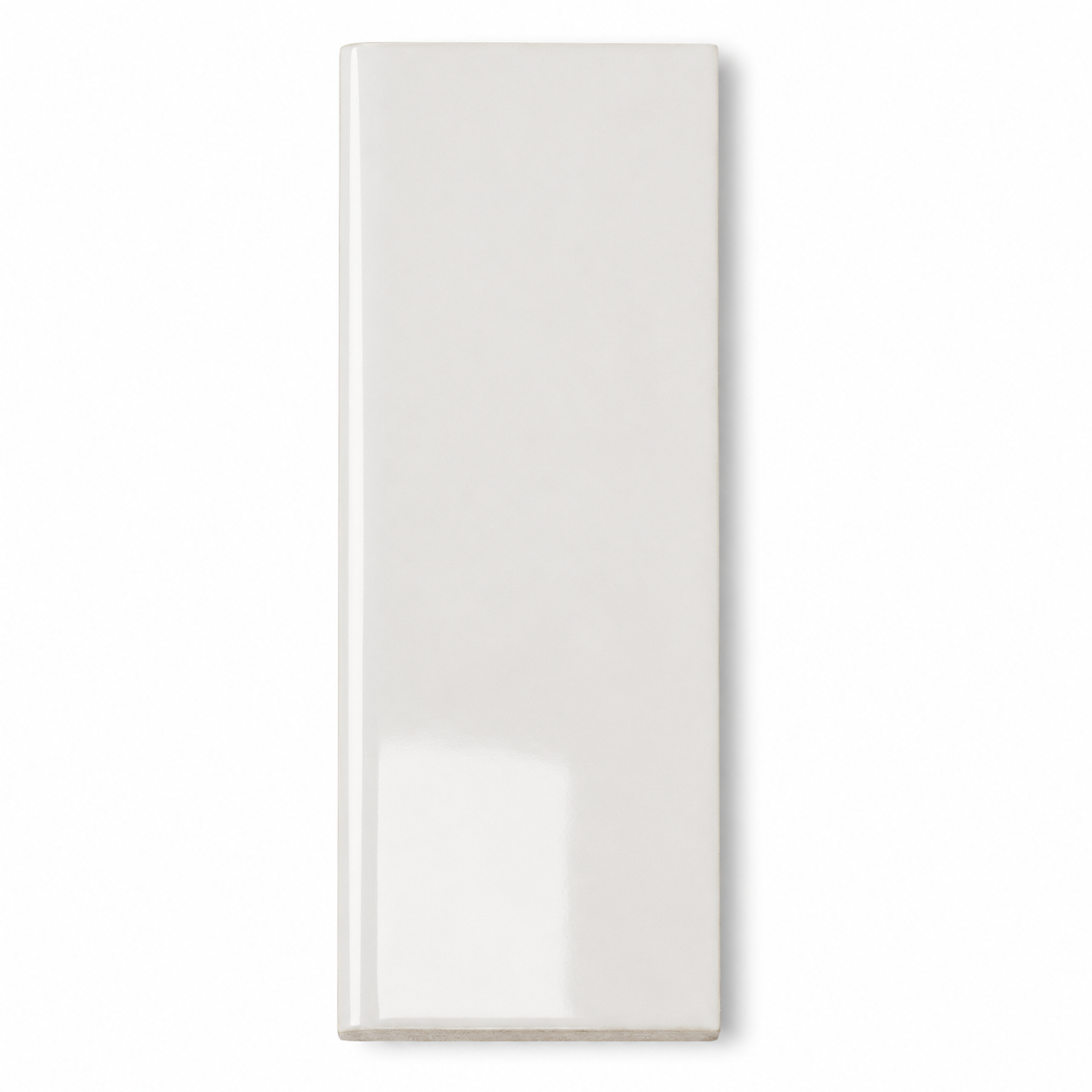 3x9.5 Palette White Ice Glossy Solid Color Ceramic Bullnose Tile - American Tile Depot