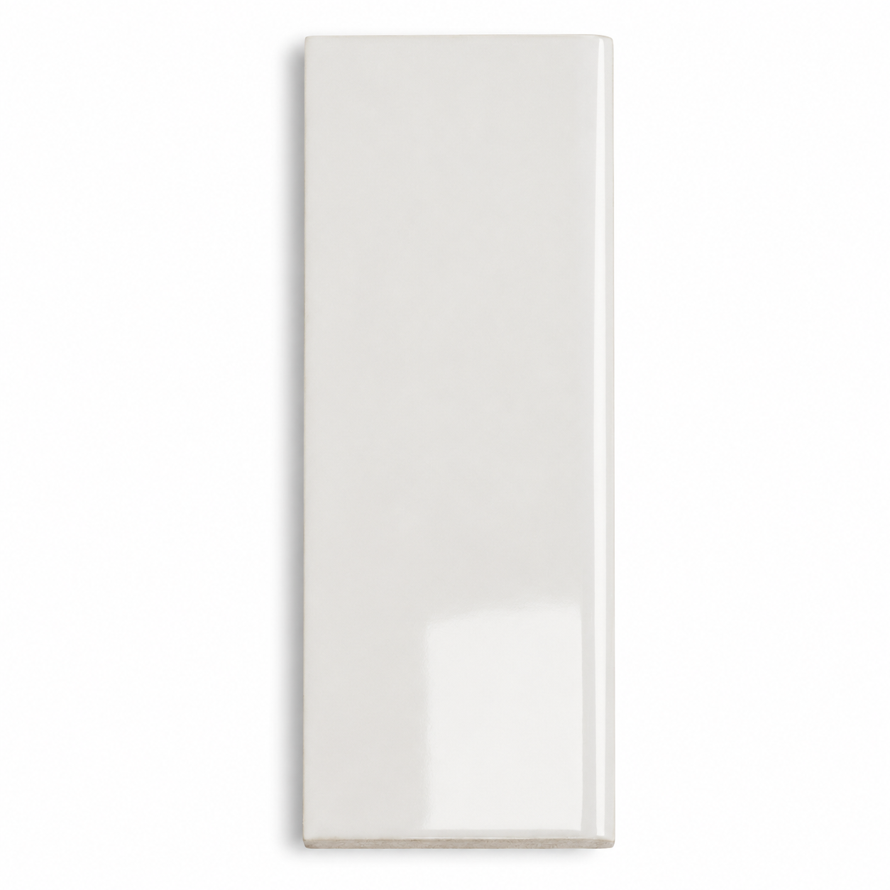 3x9.5 Palette White Ice Glossy Solid Color Ceramic Bullnose Tile - American Tile Depot