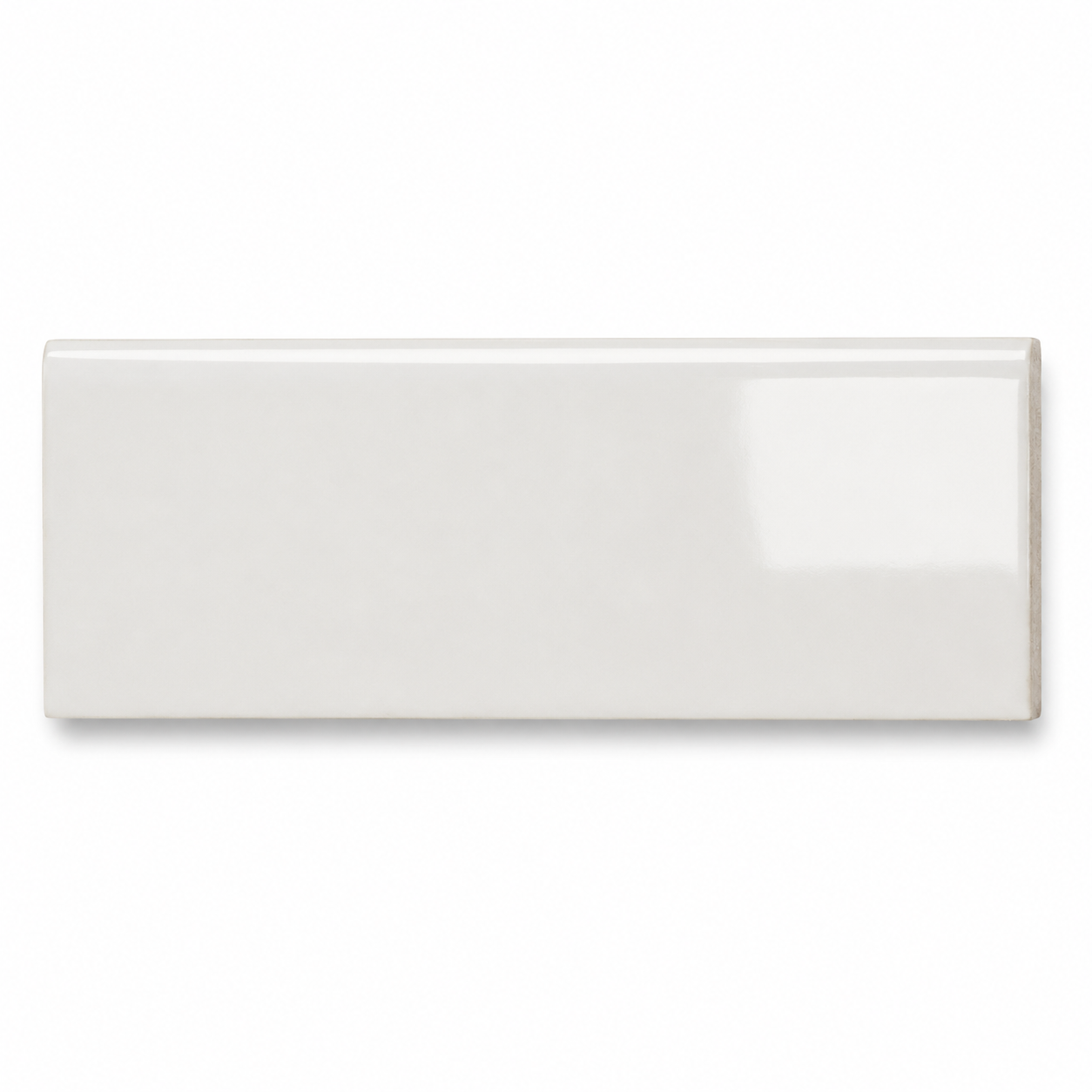 3x9.5 Palette White Ice Glossy Solid Color Ceramic Bullnose Tile - American Tile Depot