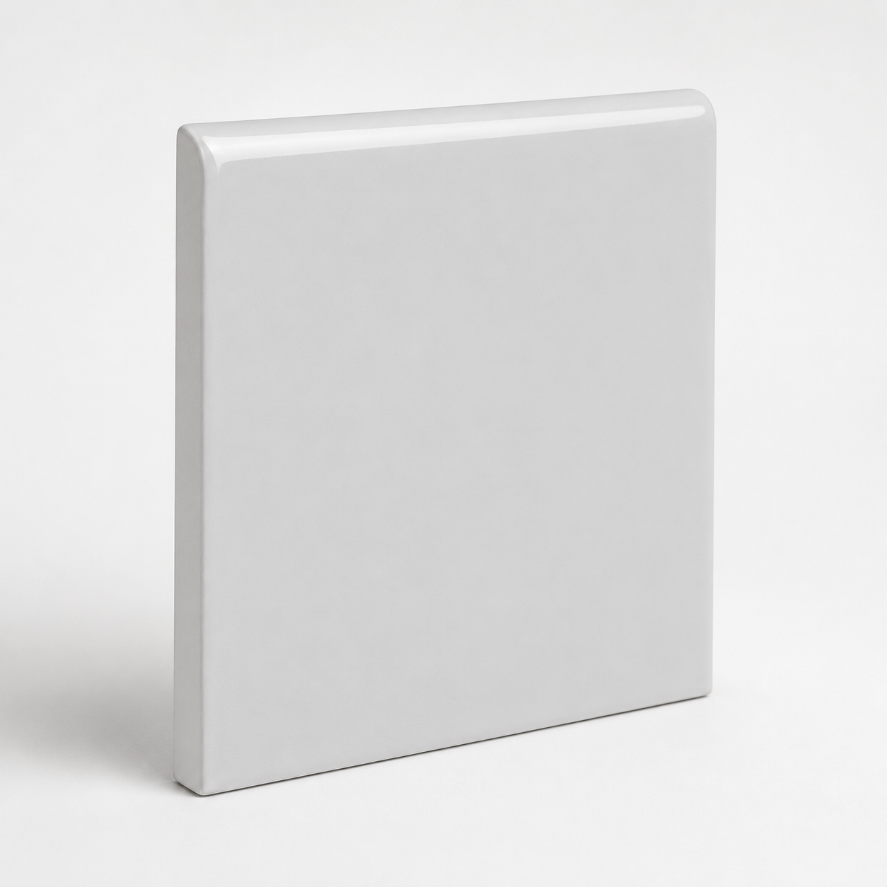 6x6 Palette Tender Gray Glossy Solid Color Ceramic Bullnose Tile - American Tile Depot