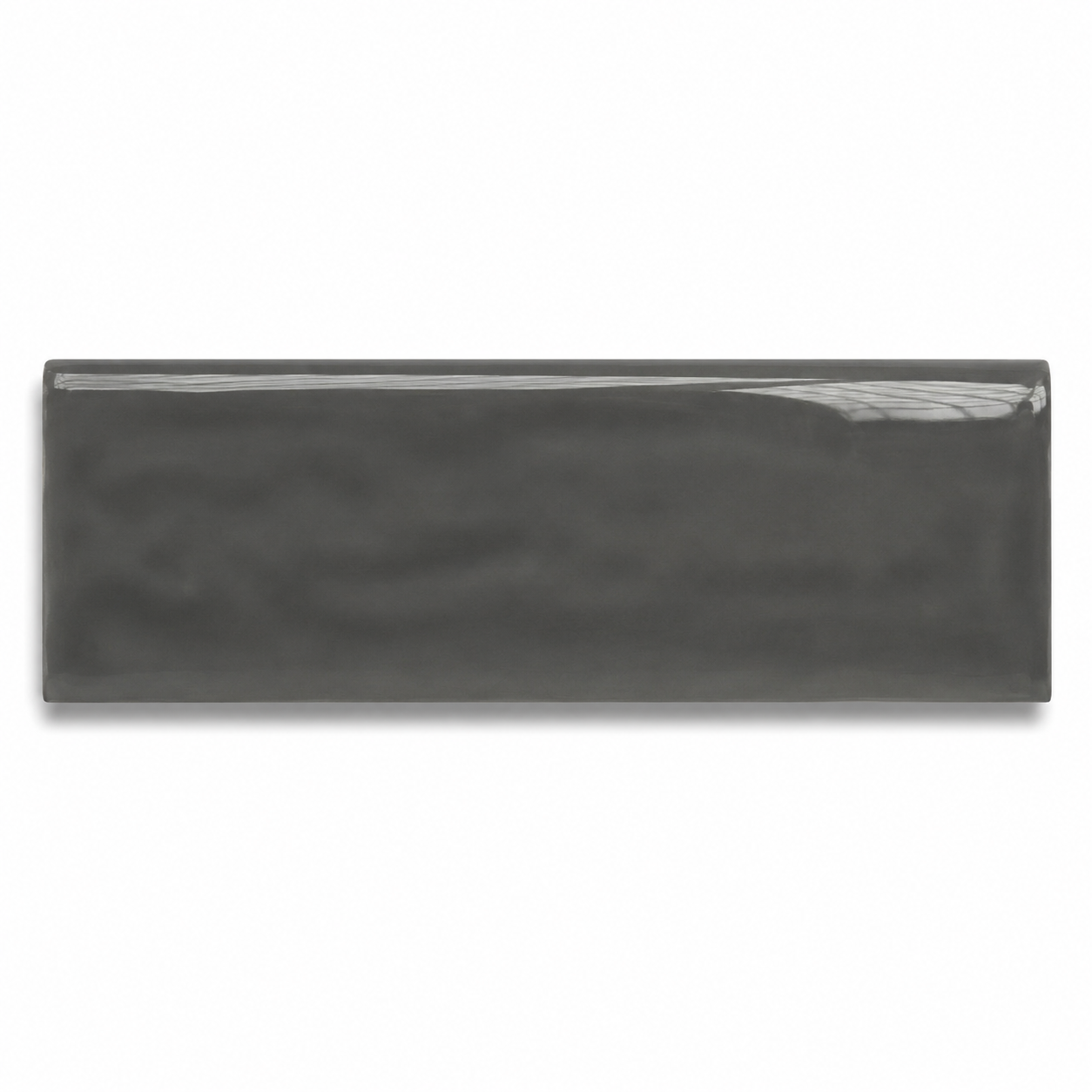 3x12 Flux Dark Gray Ceramic Bullnose Tile - American Tile Depot