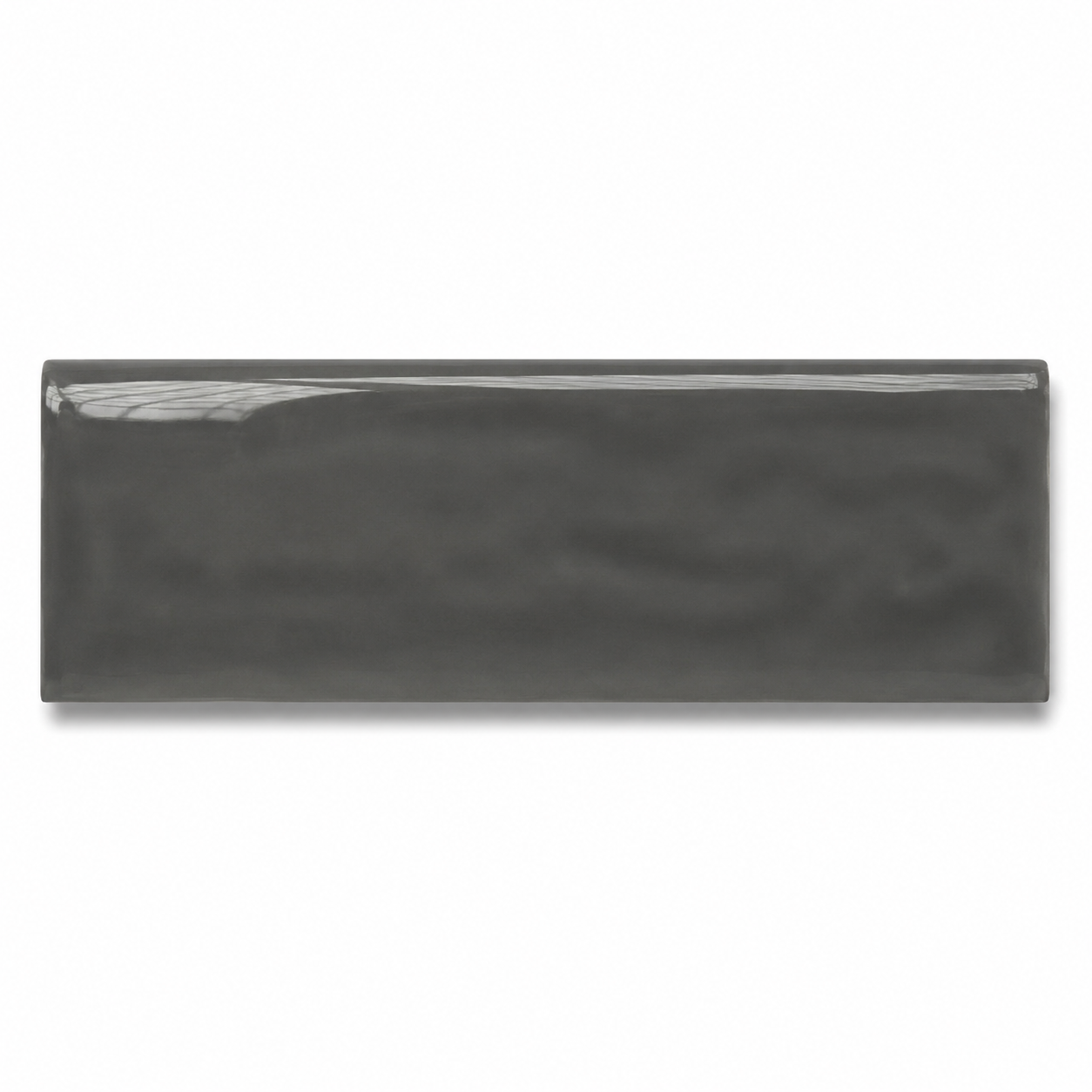 3x12 Flux Dark Gray Ceramic Bullnose Tile - American Tile Depot