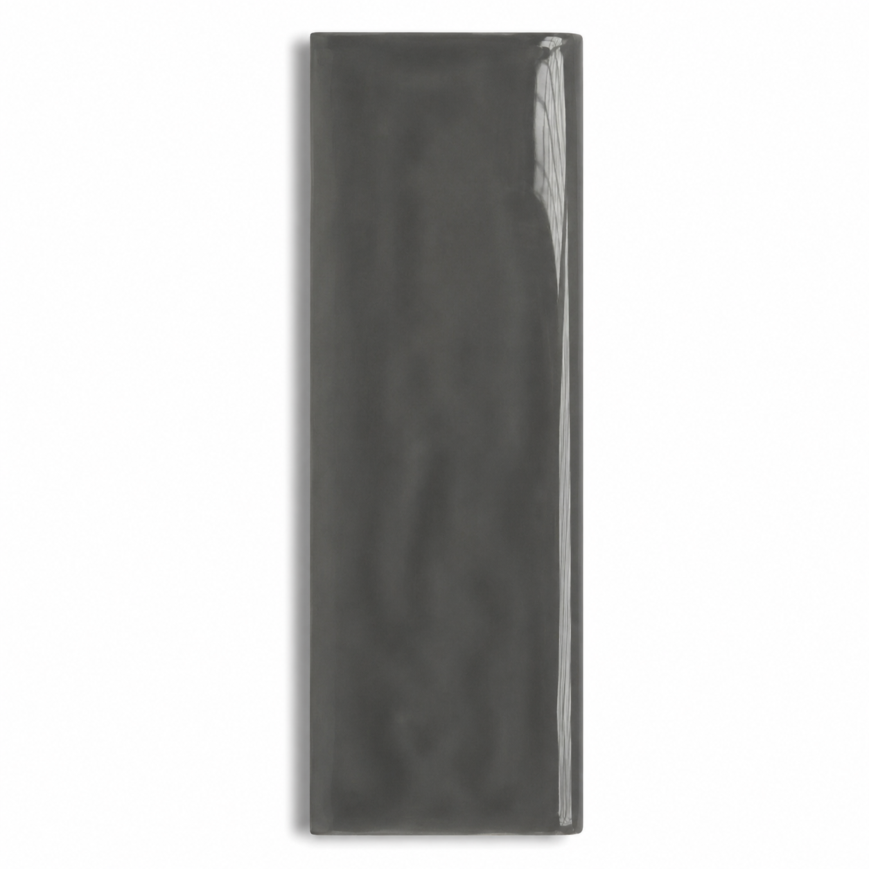3x12 Flux Dark Gray Ceramic Bullnose Tile - American Tile Depot