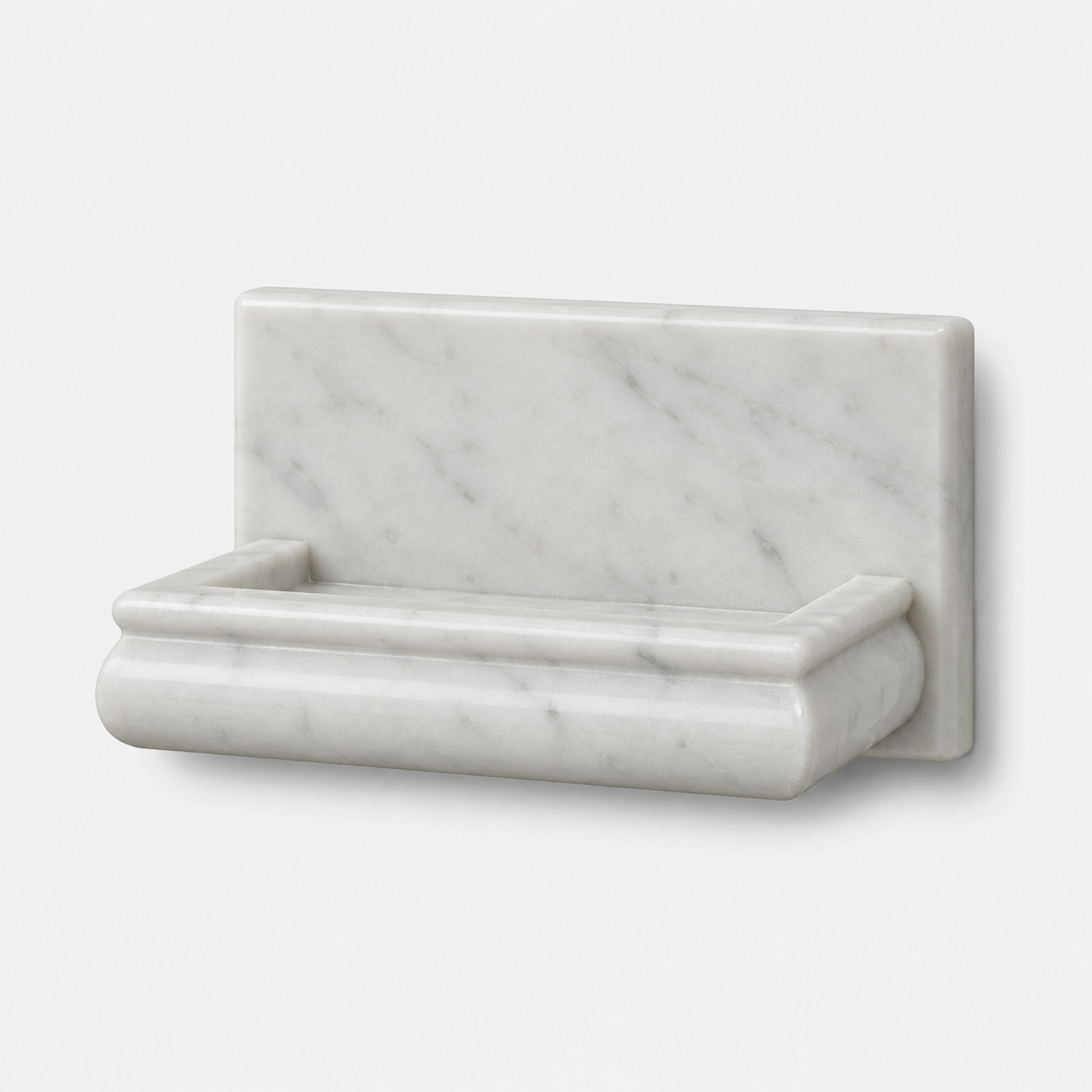 Oriental White / Asian Statuary Marble Hand-Made Custom Soap Holder - Soap Dish - Honed