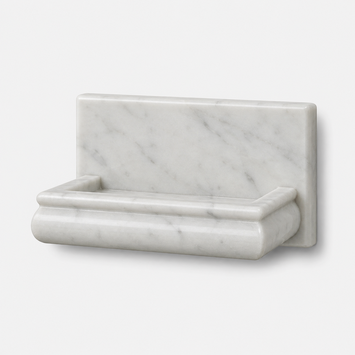 Oriental White / Asian Statuary Marble Hand-Made Custom Soap Holder - Soap Dish - Honed - American Tile Depot