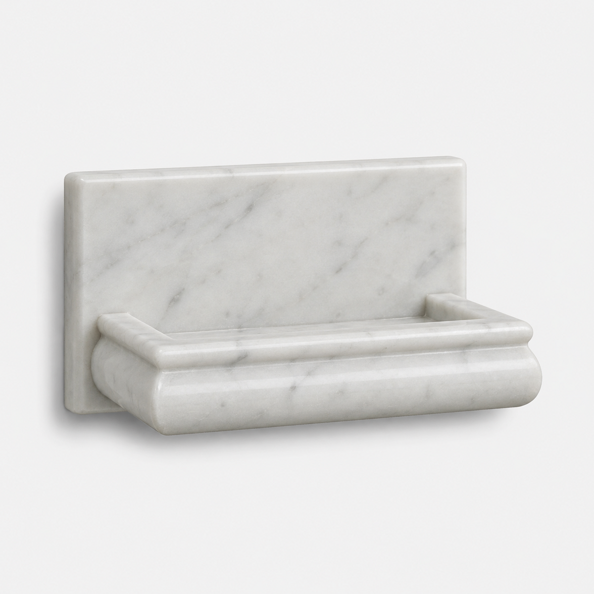 Oriental White / Asian Statuary Marble Hand-Made Custom Soap Holder - Soap Dish - Honed - American Tile Depot