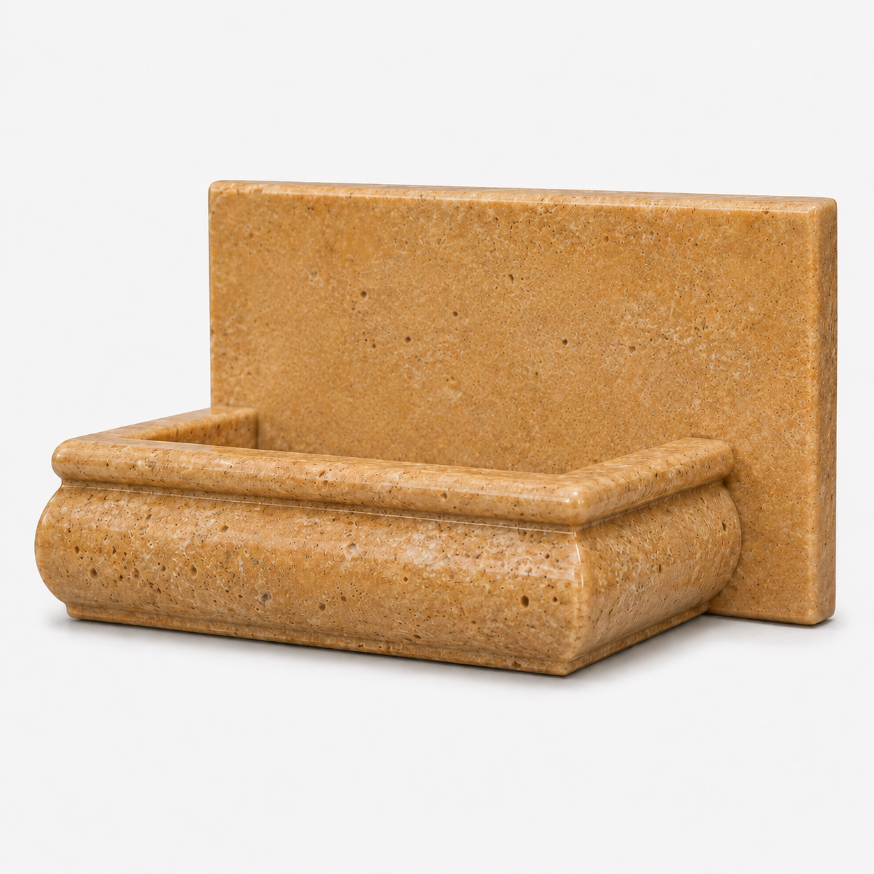 Gold / Yellow Travertine Hand-Made Custom Soap Holder - Soap Dish - Honed