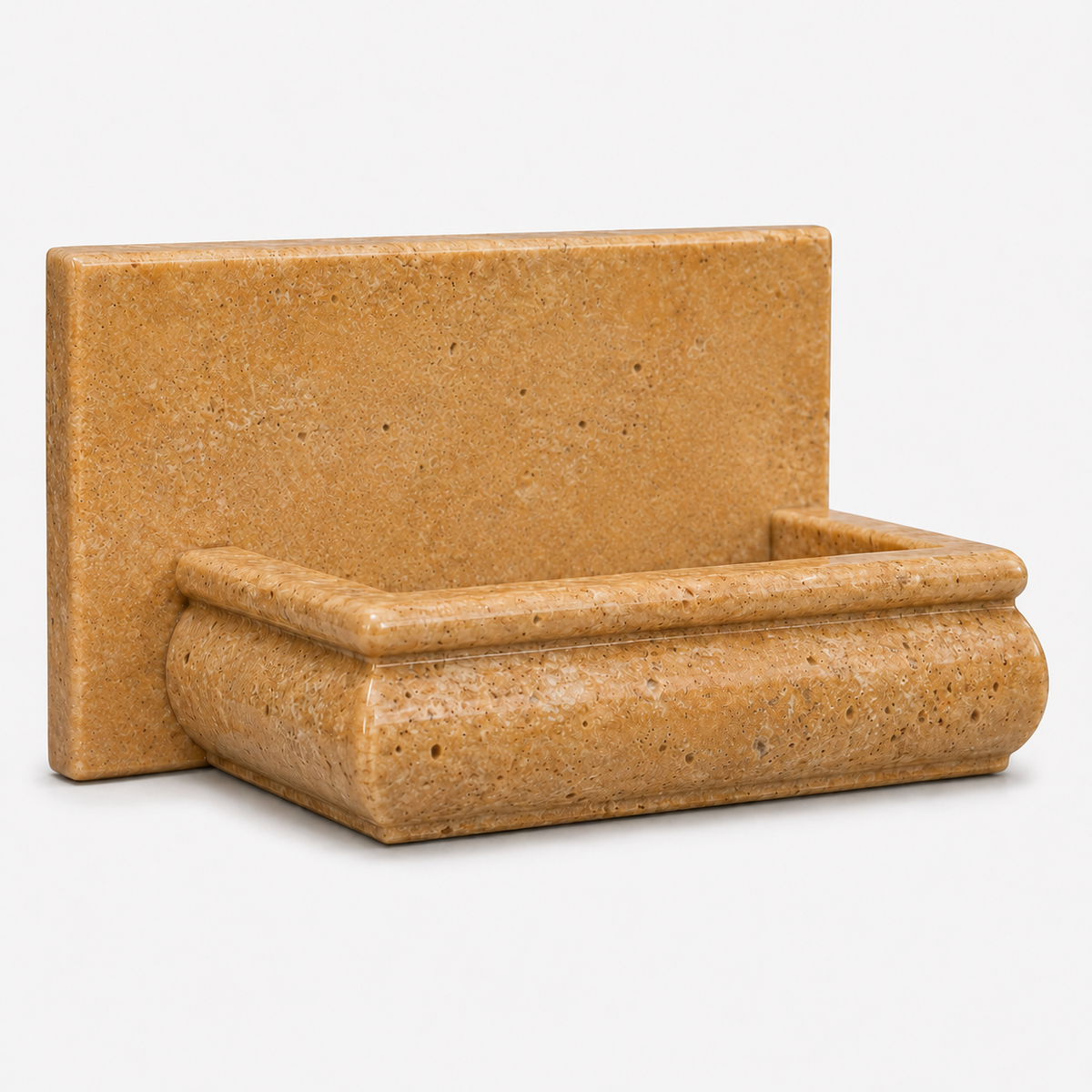 Gold / Yellow Travertine Hand-Made Custom Soap Holder - Soap Dish - Honed - American Tile Depot