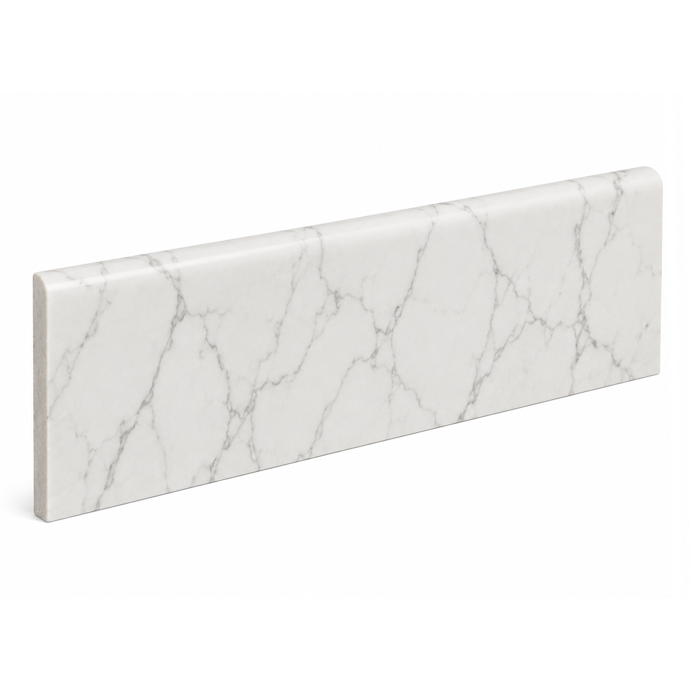 3x13 Statuary White Matte Marble Bullnose Tile - American Tile Depot