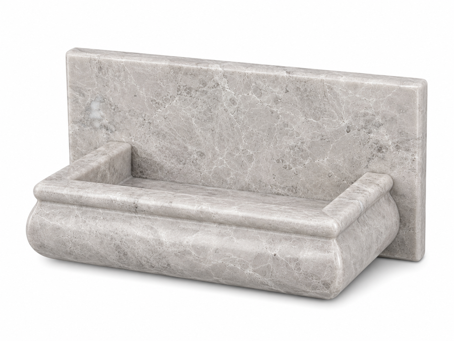 Tundra Gray (Atlantic Gray) Marble Hand-Made Custom Soap Holder - Soap Dish - Honed