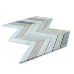 Chevron Blue Marble Polished Mosaic Tile Chevron Blue Marble Polished Mosaic Tile - American Tile Depot