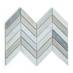 Chevron Blue Marble Polished Mosaic Tile Chevron Blue Marble Polished Mosaic Tile - American Tile Depot