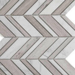 Chevron Shadow Loft Polished Marble Mosaic Tile Chevron Shadow Loft Polished Marble Mosaic Tile - American Tile Depot