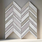 Chevron Shadow Loft Polished Marble Mosaic Tile Chevron Shadow Loft Polished Marble Mosaic Tile - American Tile Depot