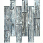 Clam Casale Silver Multi Size Glossy Subway Glass Mosaic Wall Tile - American Tile Depot