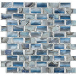 Clam City Blue Glossy Subway Glass Mosaic Wall Tile Clam City Blue Glossy Subway Glass Mosaic Wall Tile - American Tile Depot