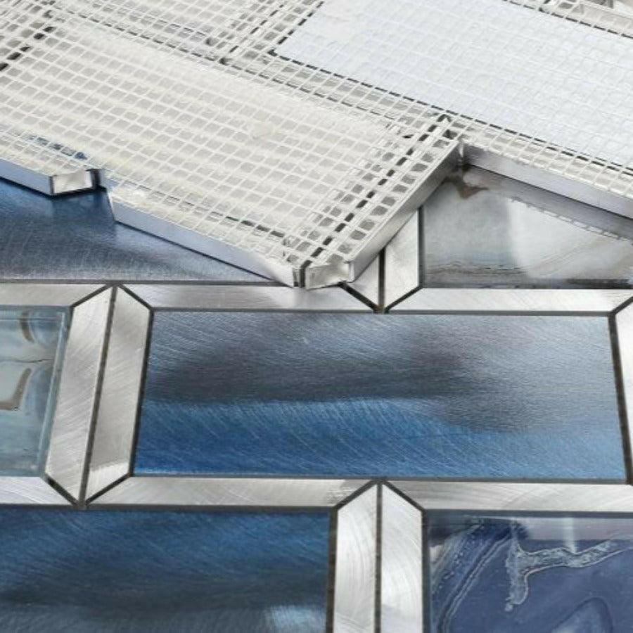 Clam City Blue Glossy Subway Glass Mosaic Wall Tile Clam City Blue Glossy Subway Glass Mosaic Wall Tile - American Tile Depot