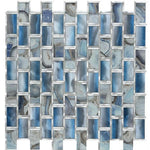 Clam City Blue Glossy Subway Glass Mosaic Wall Tile Clam City Blue Glossy Subway Glass Mosaic Wall Tile - American Tile Depot