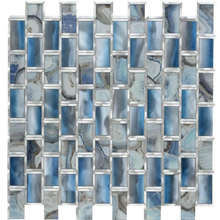 Clam City Blue Glossy Subway Glass Mosaic Wall Tile Clam City Blue Glossy Subway Glass Mosaic Wall Tile - American Tile Depot