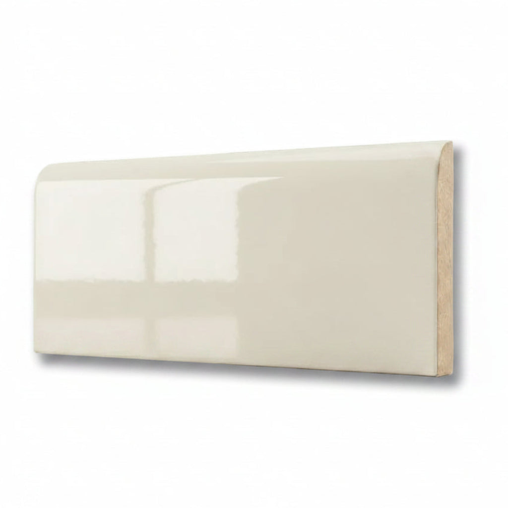 2x6 Palette Biscuit Glossy Solid Color Ceramic Bullnose Tile - American Tile Depot