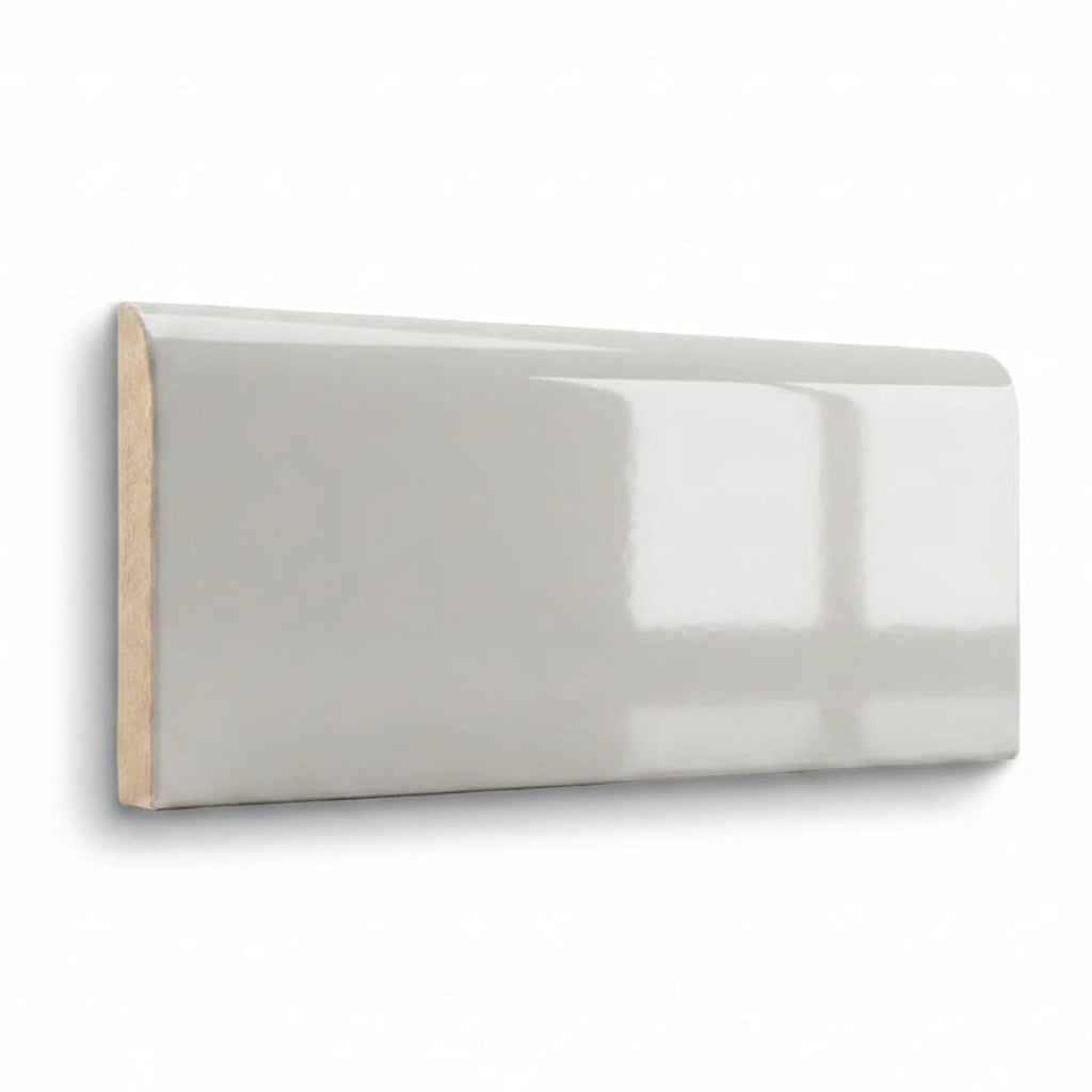 2x6 Palette Tender Gray Glossy Solid Color Ceramic Bullnose Tile 2x6 Palette Tender Gray Glossy Solid Color Ceramic Bullnose Tile - American Tile Depot