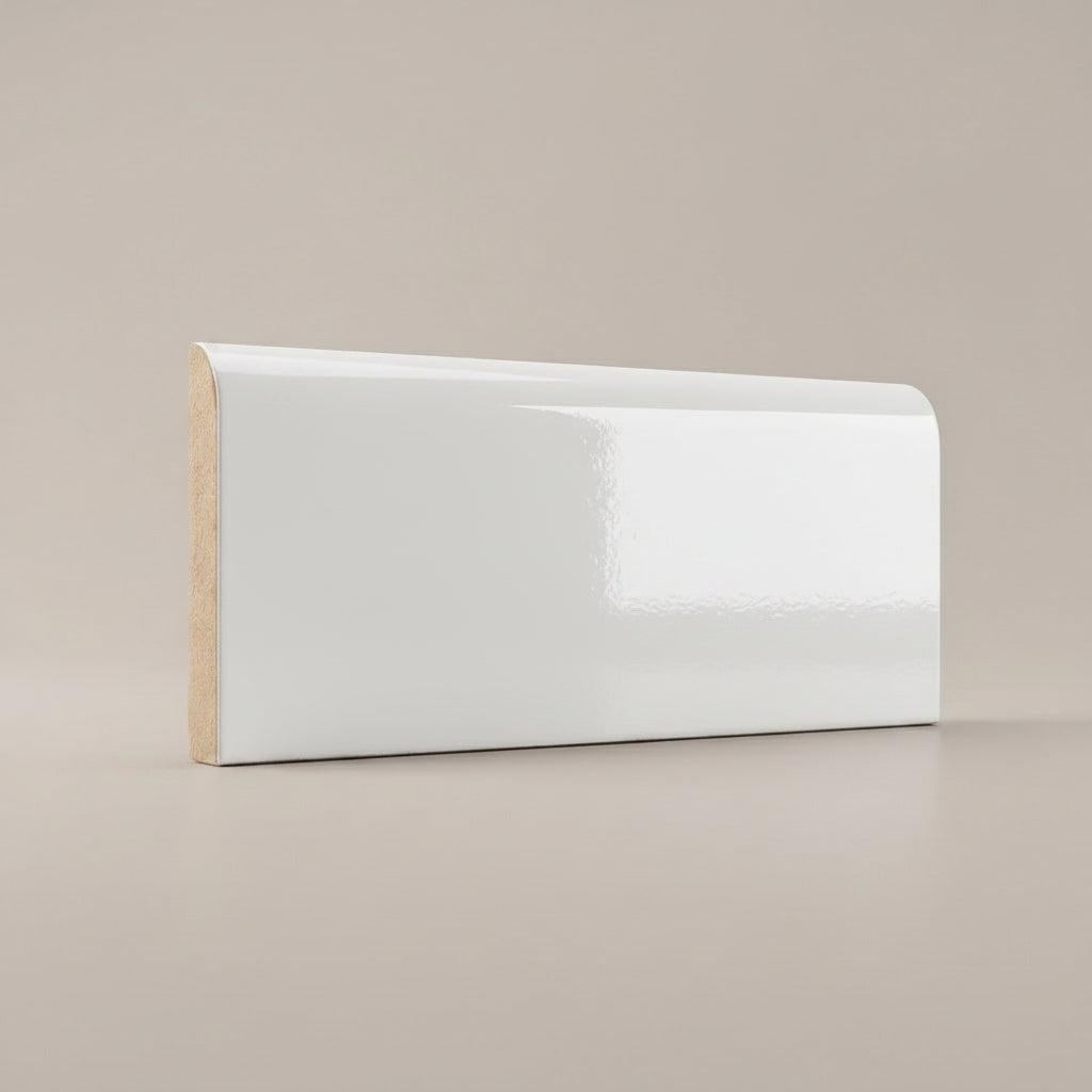 2x6 Palette White Ice Glossy Ceramic Bullnose Tile - American Tile Depot