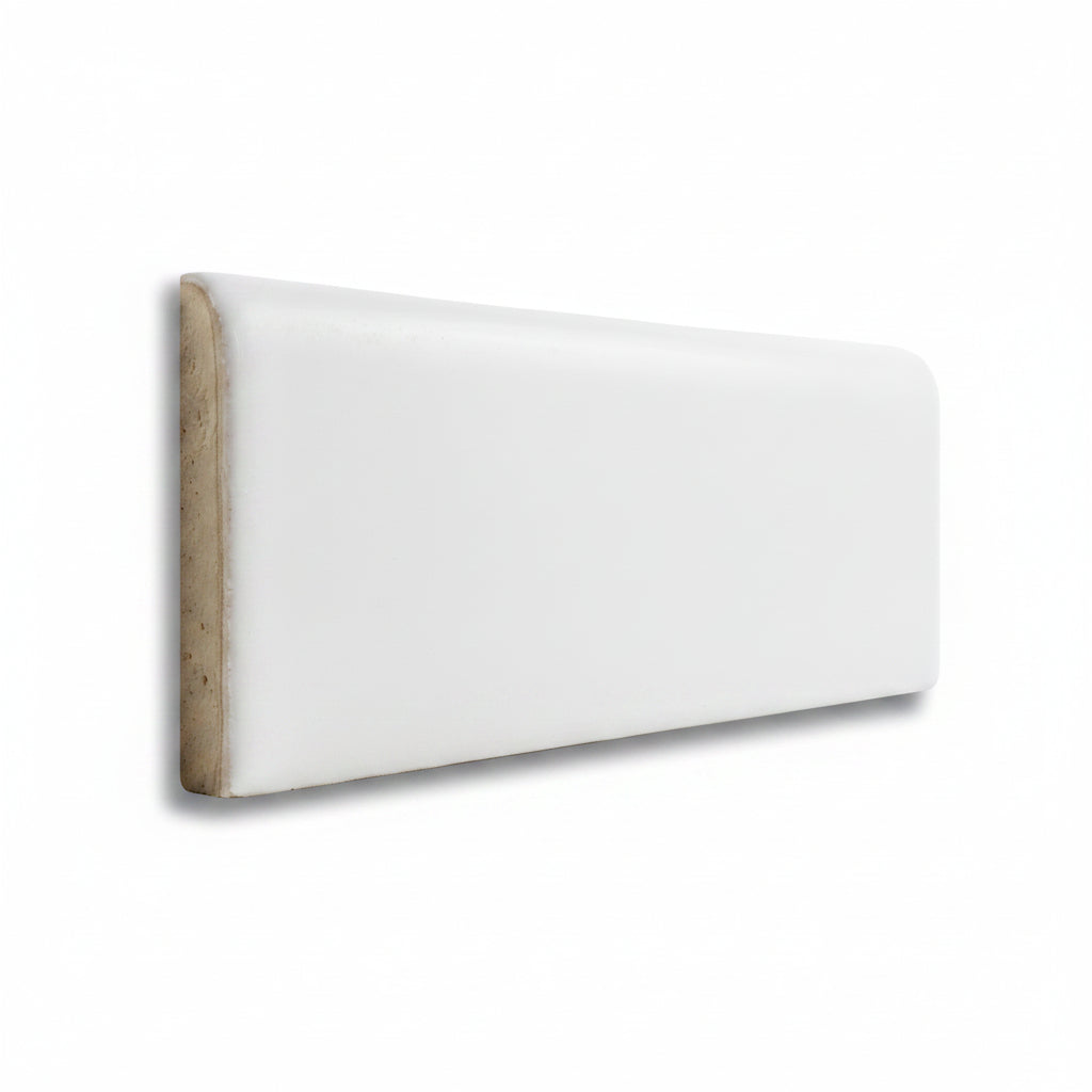 2x8 Palette White Ice Matte Solid Color Ceramic Bullnose Tile 2x8 Palette White Ice Matte Solid Color Ceramic Bullnose Tile - American Tile Depot