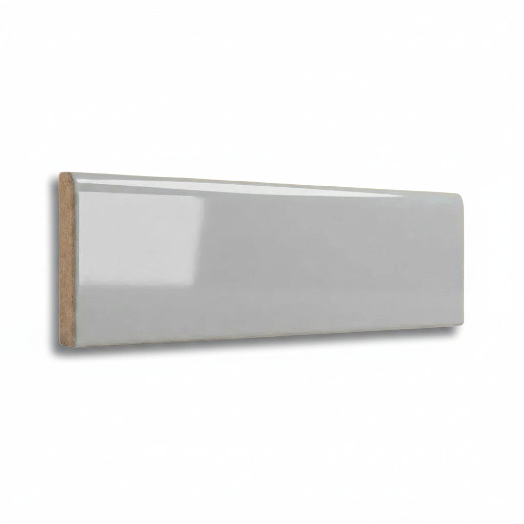 3x10 Palette Tender Gray Glossy Solid Color Ceramic Bullnose Tile 3x10 Palette Tender Gray Glossy Solid Color Ceramic Bullnose Tile - American Tile Depot