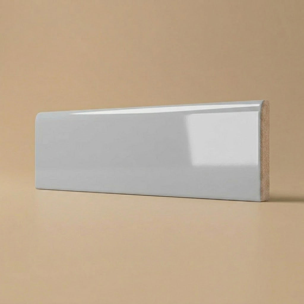 3x10 Palette Tender Gray Glossy Solid Color Ceramic Bullnose Tile - American Tile Depot
