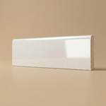 3x10 Palette White Ice Glossy Solid Color Ceramic Bullnose Tile - American Tile Depot
