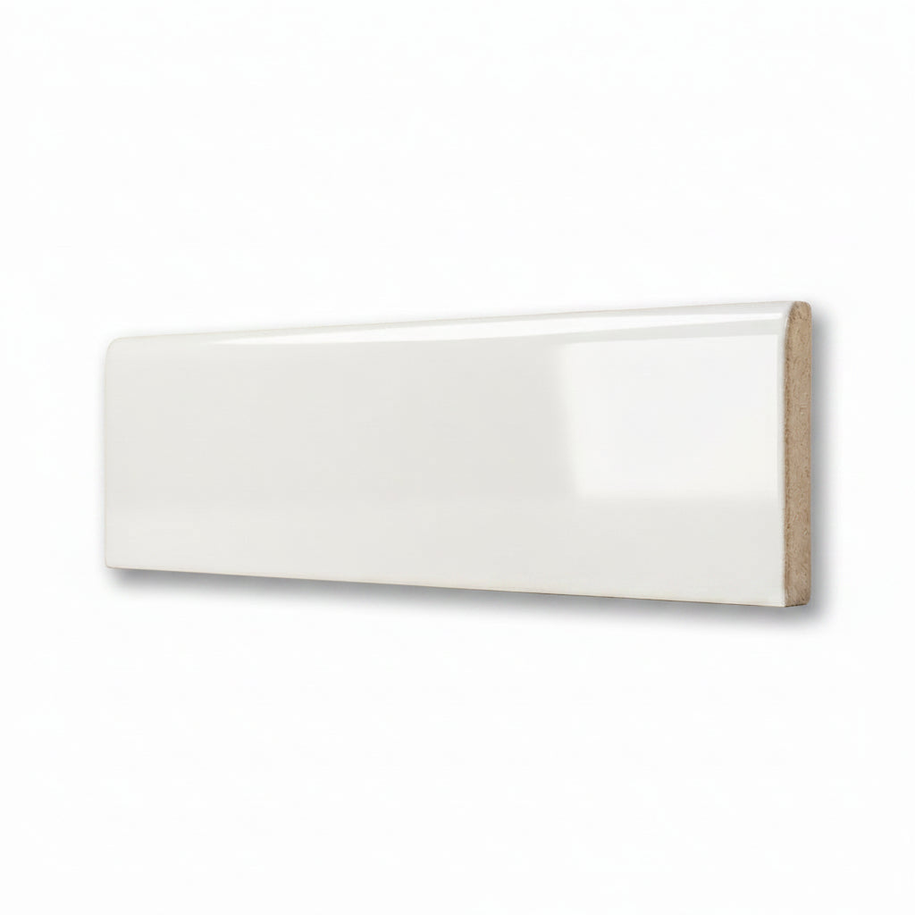 3x10 Palette White Ice Glossy Solid Color Ceramic Bullnose Tile - American Tile Depot