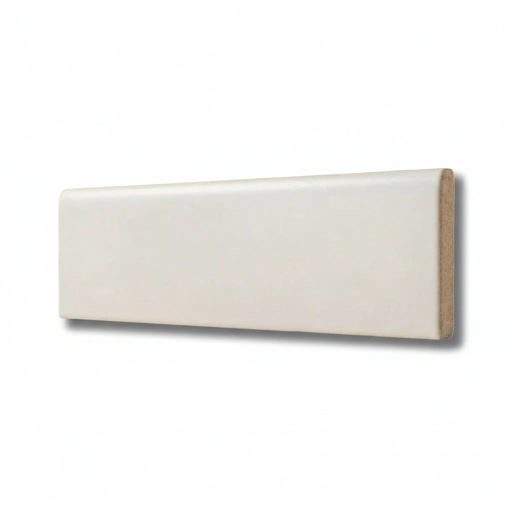 3x10 Palette White Ice Matte Solid Color Ceramic Bullnose Tile - American Tile Depot