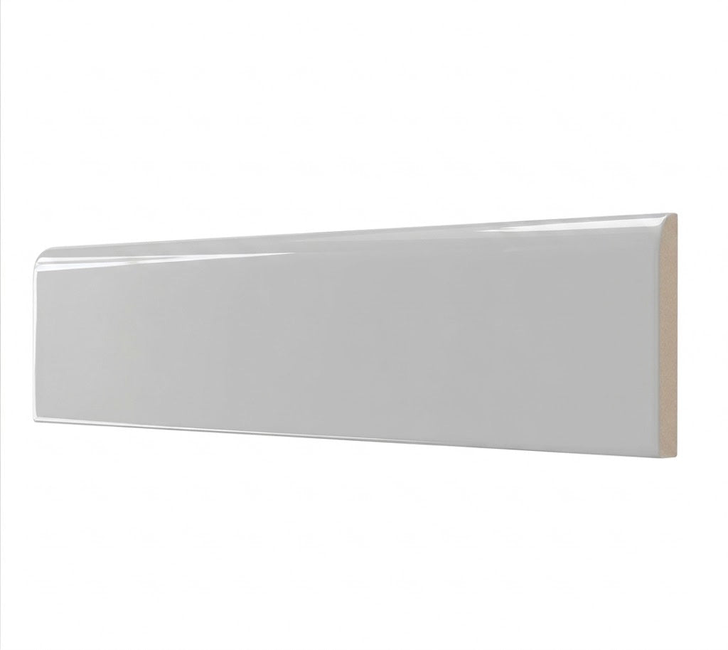 3x12 Palette Gray Glossy Solid Color Ceramic Bullnose Tile - American Tile Depot