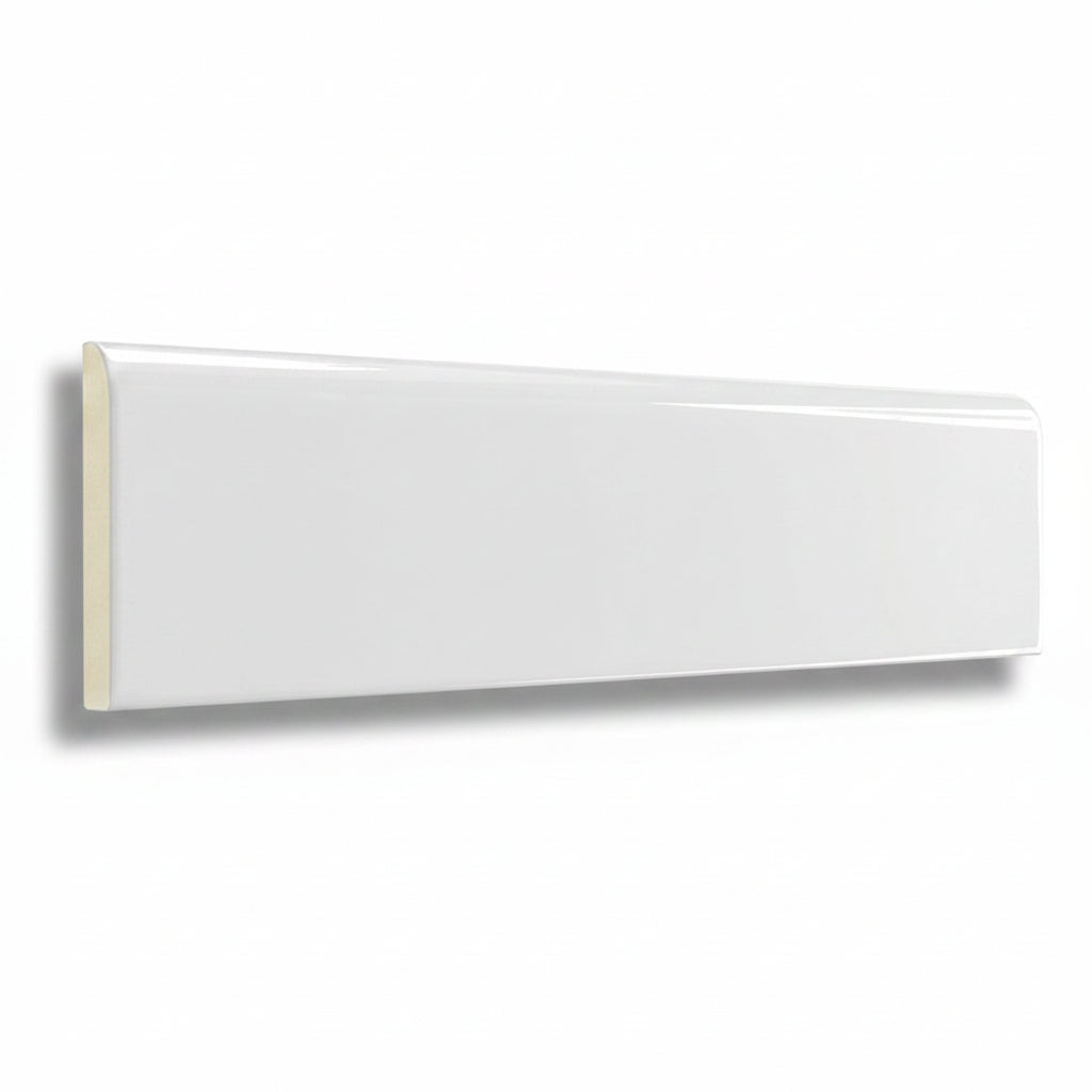 3x12 Palette White Ice Glossy Solid Color Ceramic Bullnose Tile 3x12 Palette White Ice Glossy Solid Color Ceramic Bullnose Tile - American Tile Depot