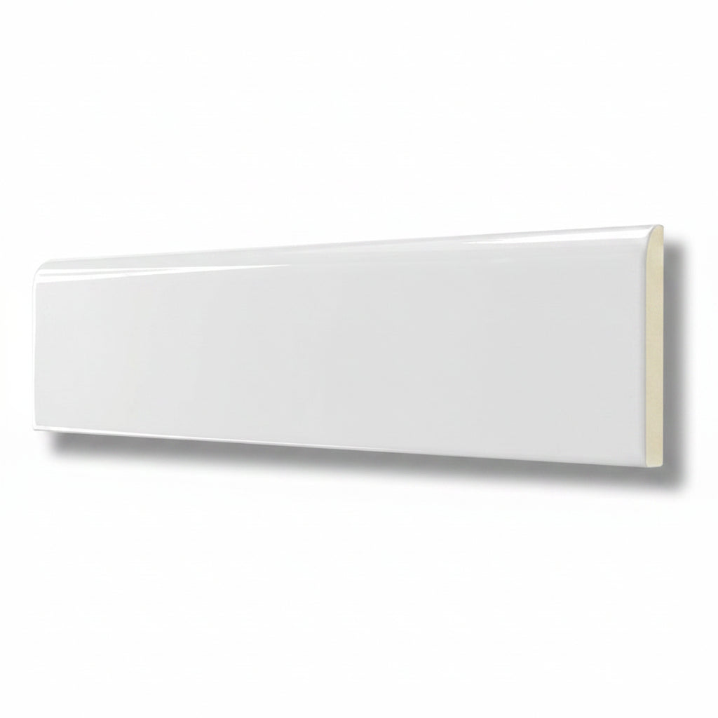 3x12 Palette White Ice Glossy Solid Color Ceramic Bullnose Tile - American Tile Depot