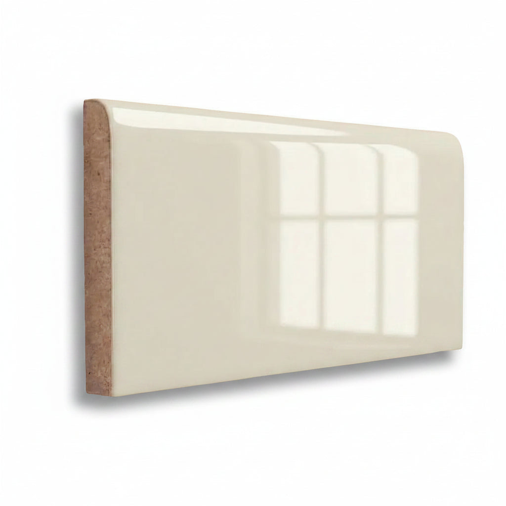3x6 Palette Biscuit Glossy Solid Color Ceramic Bullnose Tile 3x6 Palette Biscuit Glossy Solid Color Ceramic Bullnose Tile - American Tile Depot