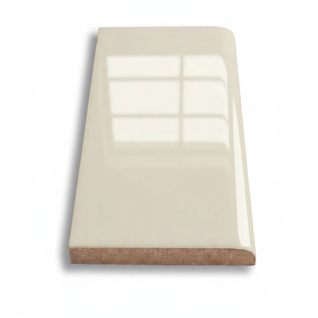 3x6 Palette Biscuit Glossy Solid Color Ceramic Bullnose Tile - American Tile Depot