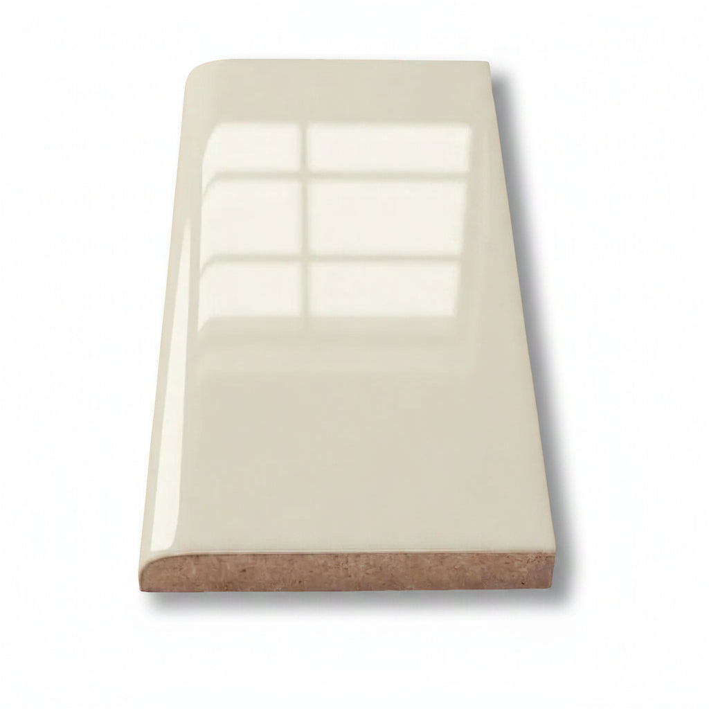 3x6 Palette Biscuit Glossy Solid Color Ceramic Bullnose Tile - American Tile Depot