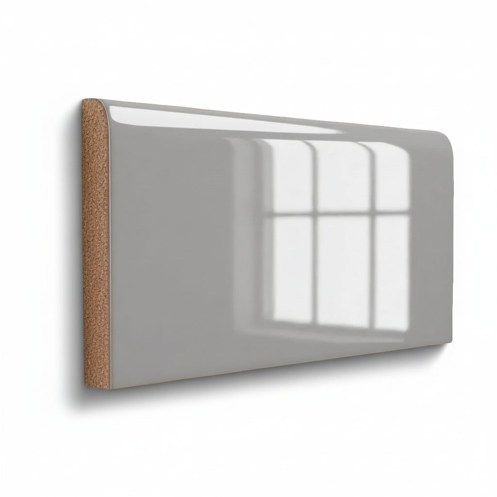 3x6 Palette Tender Gray Glossy Solid Color Ceramic Bullnose Tile 3x6 Palette Tender Gray Glossy Solid Color Ceramic Bullnose Tile - American Tile Depot