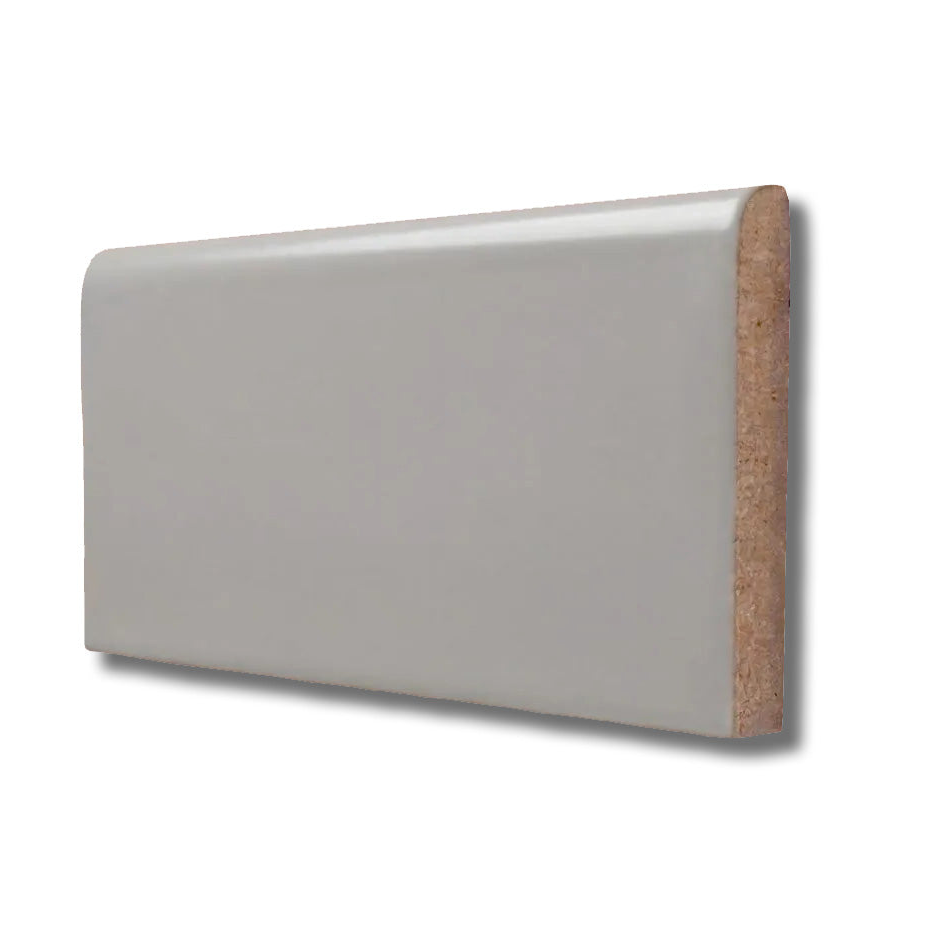 3x6 Palette Tender Gray Matte Solid Color Ceramic Bullnose Tile - American Tile Depot